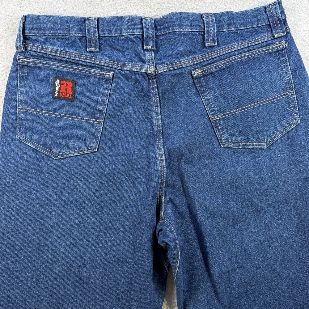 Wrangler Jeans Mens 38x36 Blue Riggs Workwear Denim Western Cowboy Work Straight